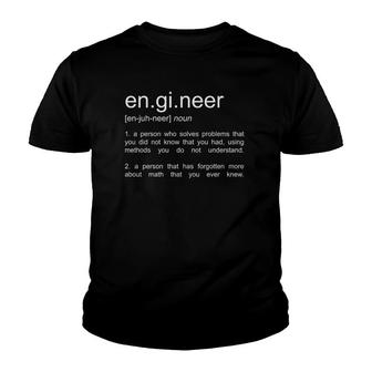 Engineer Funny Dictionary Definition Engineer Costume Youth T-shirt - Thegiftio UK