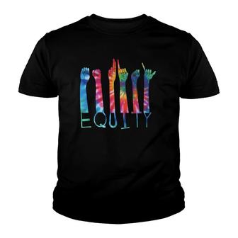 Equity Tie Dye Asl Sign Language Inclusive Diversity Youth T-shirt - Thegiftio UK