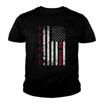 Er Nurse American Flag Proud To Be Emergency Room Nurse Youth T-shirt | Mazezy