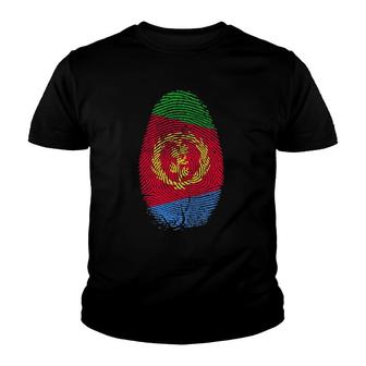 Eritrea Flag Fingerprint It Is In My Dna Gift For Eritreans Youth T-shirt | Mazezy