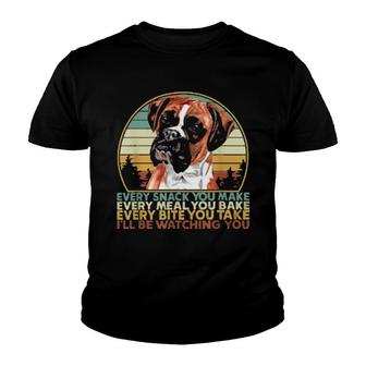 Every Snack You Make Boxer Mom Vintage Dog Mom Dog Youth T-shirt | Mazezy