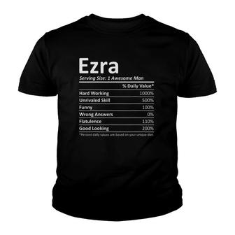 Ezra Nutrition Funny Birthday Personalized Name Gift Idea Youth T-shirt | Mazezy