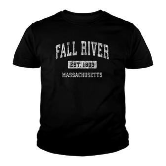 Fall River Massachusetts Ma Vintage Sports Established Design Youth T-shirt | Mazezy