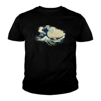 Famous Vintage Japanese Fine Art The Great Wave Stylish Youth T-shirt | Mazezy