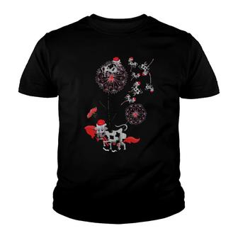 Farm Animal Dandelion Christmas Animal Cute Cow Youth T-shirt | Mazezy