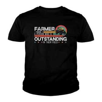 Farmer Definition Funny Tractor Rider Farming Dad Grandpa Youth T-shirt | Mazezy