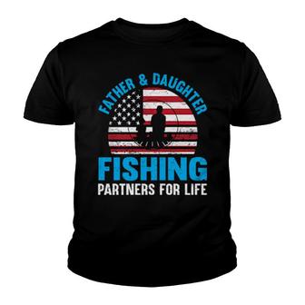 Father & Daughter Fishing Partners For Life Youth T-shirt | Mazezy