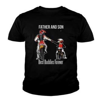 Father & Son Motocross Dirt Bike Motorcycle Gift Youth T-shirt | Mazezy