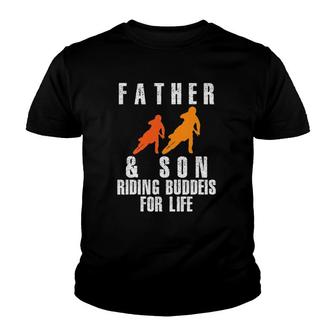 Father & Son Riding Buddies Dirt Bike Motocross Youth T-shirt | Mazezy