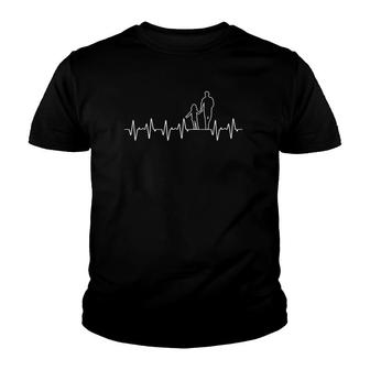 Father Daughter Heartbeat Dad Little Father's Day Youth T-shirt | Mazezy