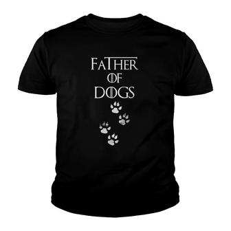 Father Of Dogs Paw Prints Youth T-shirt | Mazezy