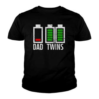Father Of Twins Low Energy Twin Fatherhood Youth T-shirt | Mazezy