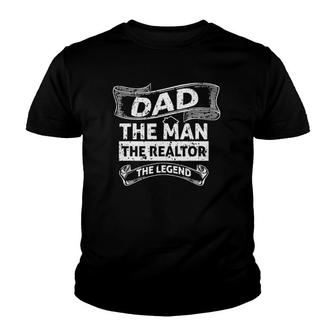 Father Real Estate Advisor Dad Man Realtor Legend Youth T-shirt | Mazezy UK