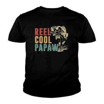 Father's Day S Vintage Fishing Reel Cool Papaw Youth T-shirt | Mazezy