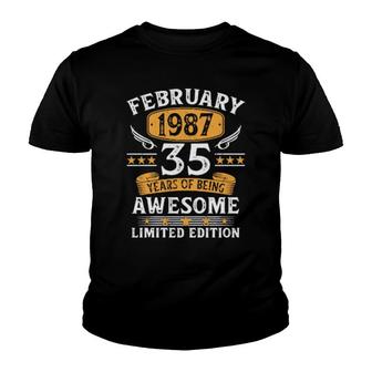 February 1987 35 Year Olds 35Th Birthday Youth T-shirt | Mazezy