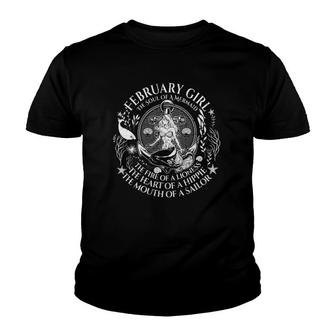 February Woman The Soul Of A Mermaid Birthday Gift Youth T-shirt | Mazezy