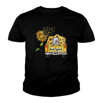 Finnish Lapphund Mom Sunflower Dog Paw Youth T-shirt | Mazezy