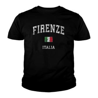Firenze Italia Italy Vintage Athletic Sports Design Youth T-shirt | Mazezy