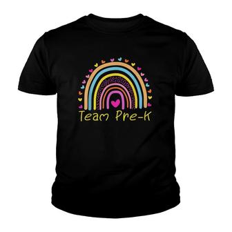 First Day Of Team Pre K Squad Teacher Rainbow Youth T-shirt | Mazezy