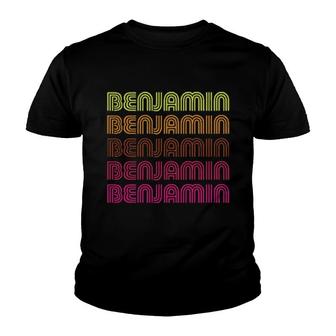 First Name Benjamin Funky Retro Vintage Disco Design Youth T-shirt | Mazezy