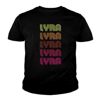 First Name Lyra Funky Retro Vintage Disco Design Youth T-shirt | Mazezy