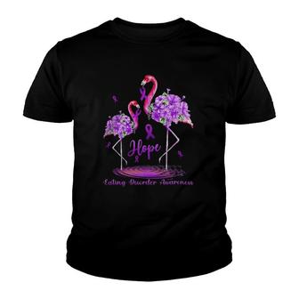Flamingo Tropical Eating Disorder Awareness Youth T-shirt | Mazezy
