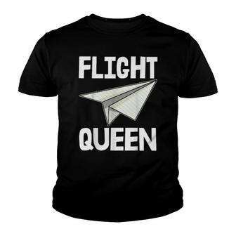 Flight Queen Paper Crafty Paper Plane Youth T-shirt | Mazezy