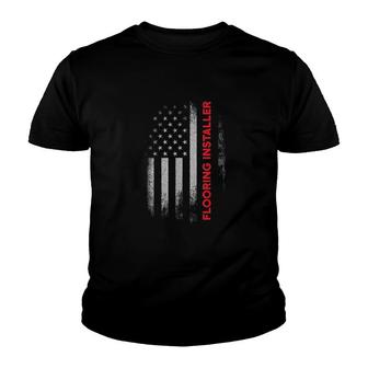 Flooring Installer Contractor Usa Flag Youth T-shirt | Mazezy