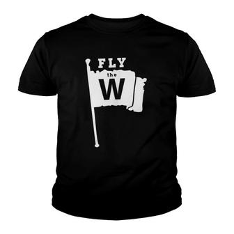 Fly The W Chicago Baseball Winning Flag Youth T-shirt | Mazezy