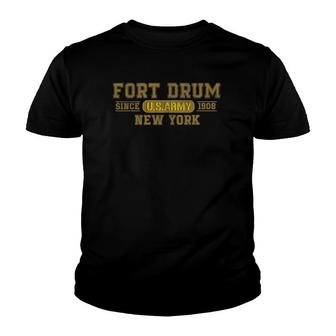 Fort Drum New York Gifts Us Army Base Vintage Gift Youth T-shirt | Mazezy