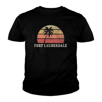 Fort Lauderdale Fl Vintage 70S Retro Throwback Design Youth T-shirt | Mazezy