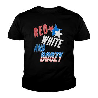 Fourth 4Th Of July Funny Drinking Red White And Boozy Youth T-shirt | Mazezy