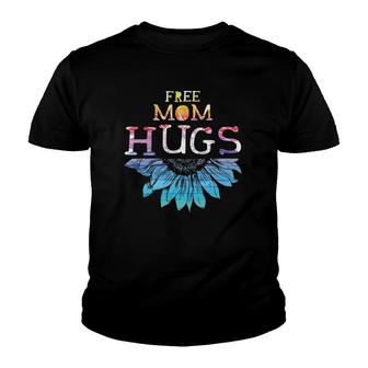 Free Mom Hugs Lgbt Lgbtq Pride Rainbow Sunflower Gift Youth T-shirt | Mazezy