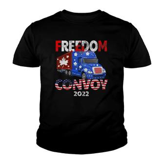 Freedom Convoy 2022 In Support Of Truckers Mandate Freedom Youth T-shirt | Mazezy