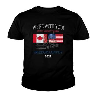 Freedom Convoy 2022 Truckers Protest Canada United States Youth T-shirt - Thegiftio UK