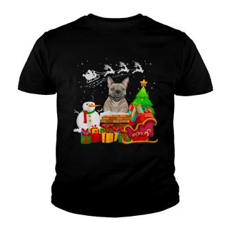 French Bulldog Frenchie Christmas Dog Youth T-shirt | Mazezy