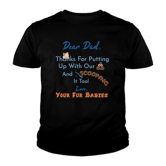 From Fur Babies For Father - Father's Day Cat Dad Youth T-shirt | Mazezy