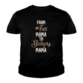 From Fur Mama To Baby Mama Retro Pregnancy Announcement Cat Youth T-shirt | Mazezy