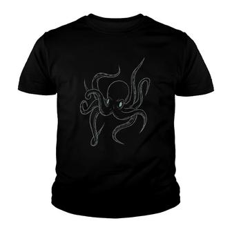 Funky Kraken Artwork Ocean Lover Deep Sea Octopus Diving Youth T-shirt | Mazezy