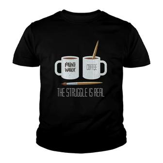 Funny Artist Gift The Struggle Is Real Artist Youth T-shirt | Mazezy