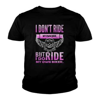 Funny Biker Chick Gift Youth T-shirt | Mazezy
