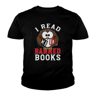 Funny Book Lover Quote I Read Banned Books Cool Book Lover Youth T-shirt | Mazezy