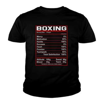 Funny Boxing Nutrition Facts Boxer Youth T-shirt | Mazezy