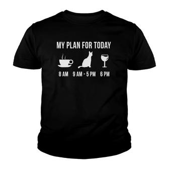 Funny Chausie Cat Cute Pet My Plan For Today Youth T-shirt | Mazezy