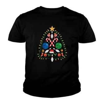 Funny Christmas Xmas Bowling Ornament Holiday Tree Youth T-shirt | Mazezy