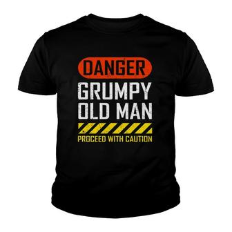 Funny Danger Grumpy Old Man Saying Youth T-shirt - Thegiftio UK