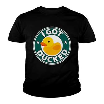 Funny Duck Duck Ducked 4X4 Car Quack Humor Rubber Ducking Youth T-shirt | Mazezy