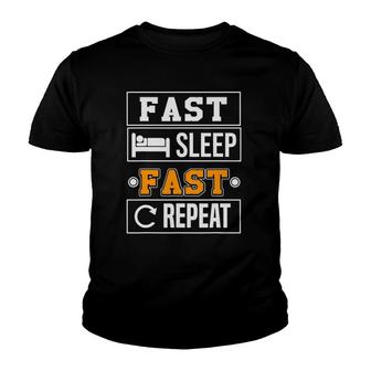 Funny Fast Sleep Fast Repeat If Intermittent Fasting Youth T-shirt | Mazezy
