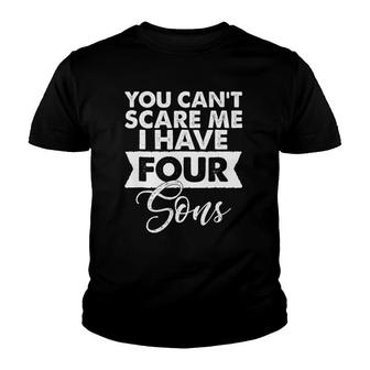 Funny Father & Mother Of Four Sons Dad Gif Youth T-shirt | Mazezy