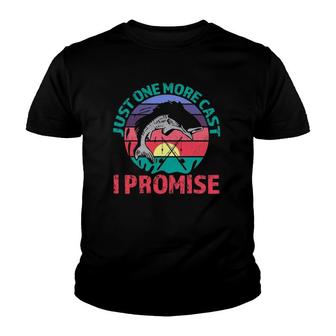 Funny Fishing Gift Just One More Cast I Promise Bass Fishing Youth T-shirt | Mazezy